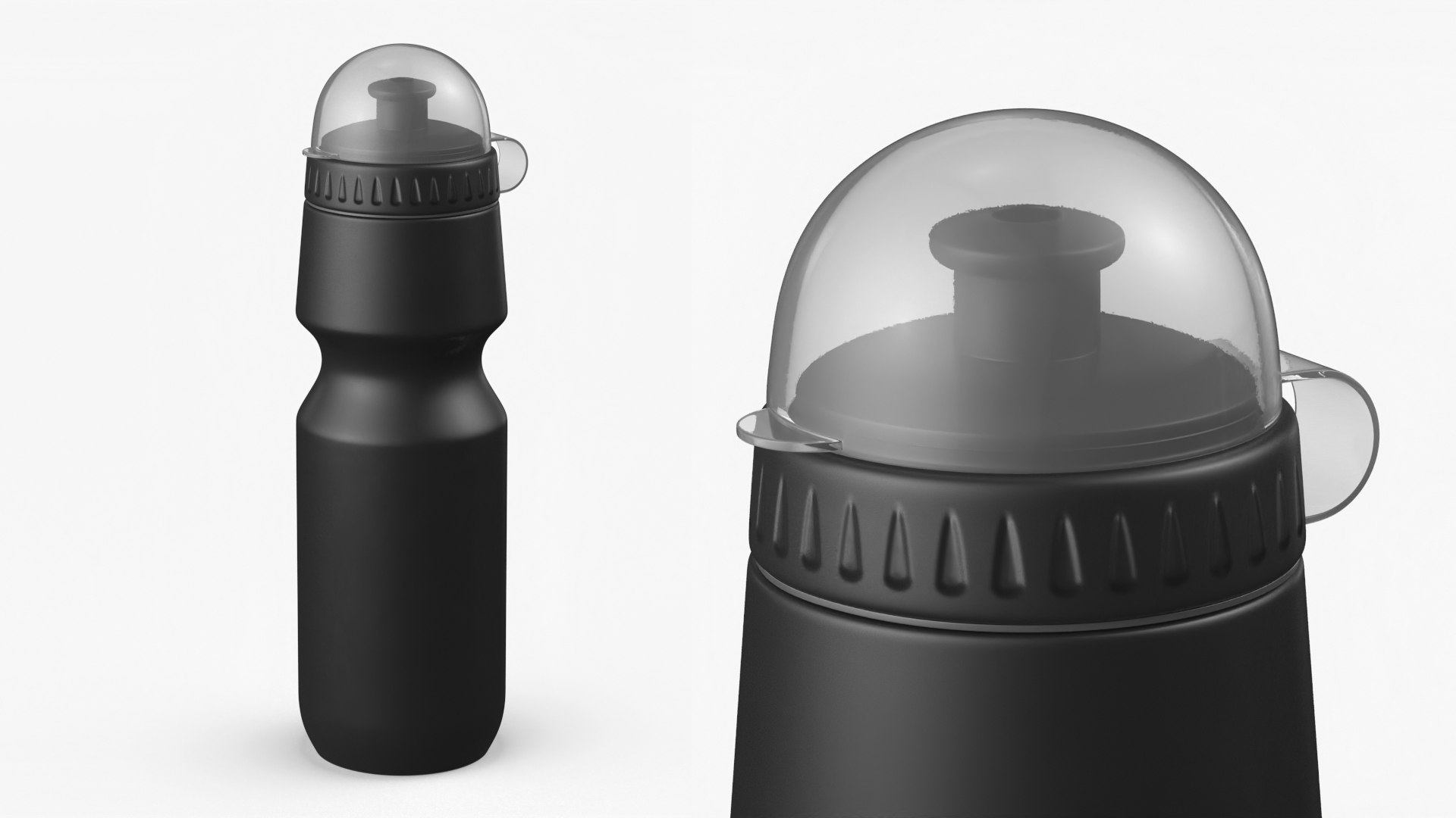 Bike Water Bottle Soft Valve Black 3D model preview
