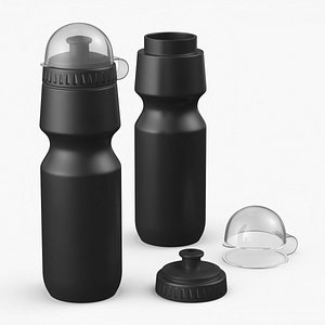 Bike Water Bottle Soft Valve Black 3D