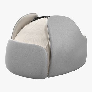 3D trapper winter hat white