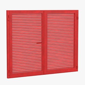 Two-panel vintage metal shutter