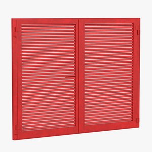 Two-panel vintage metal shutter