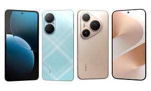 Huawei Pura 80 Pro Gold And Huawei Nova Y73 Blue 3D
