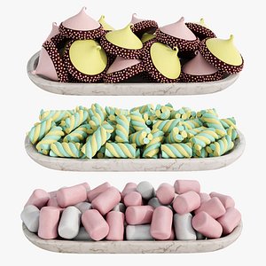 Candy oval bowls 3D model