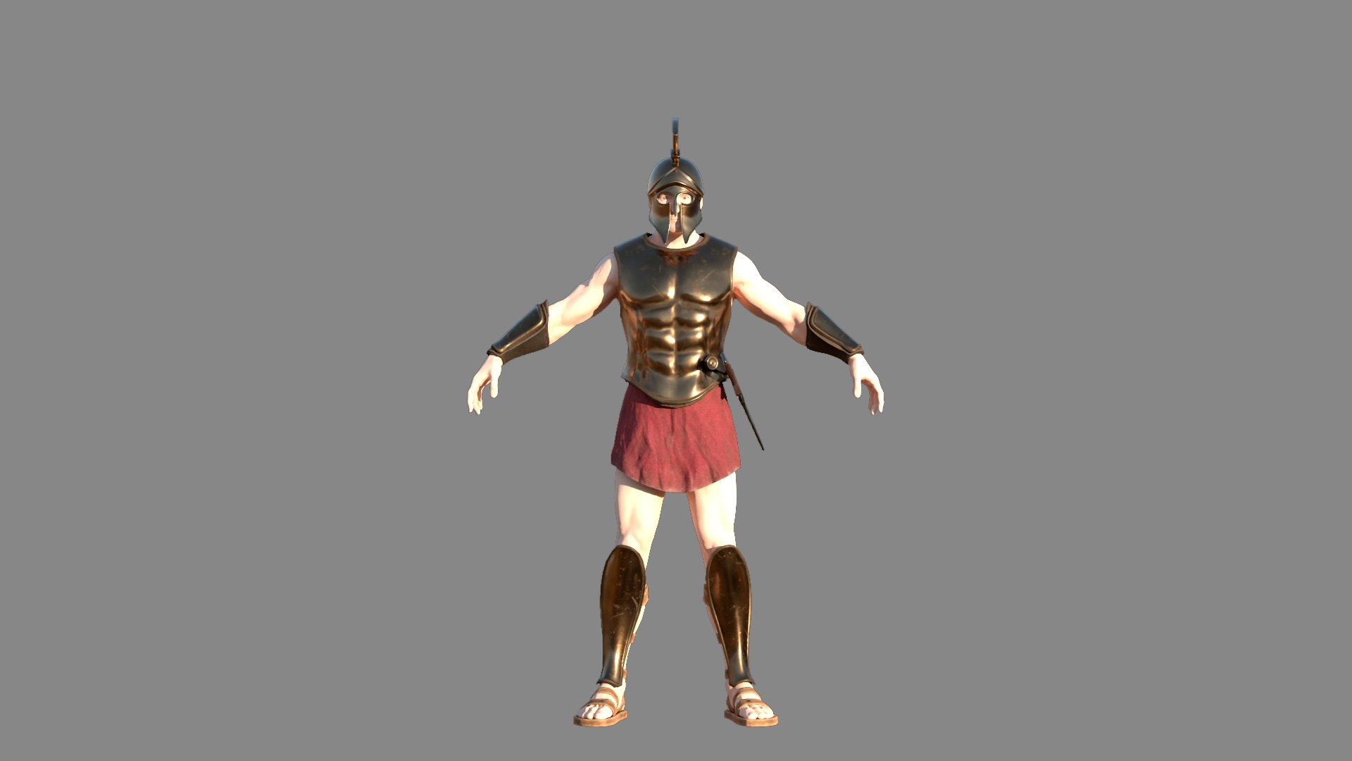 3D Model Spartan Warrior - Game Ready - TurboSquid 2097292