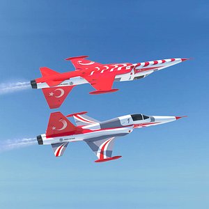 turkish stars f-5 fighter jet 3D model