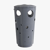 Modern Perforated Outdoor Trash Can