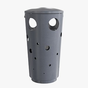 Modern Perforated Outdoor Trash Can
