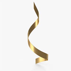 3D Gold Curly Ribbon