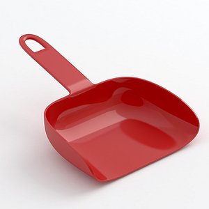 Red plastic dustpan 3D model