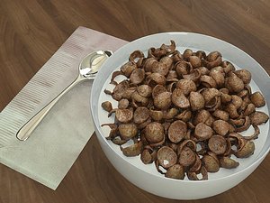 chocolate cereals bowl 3D model