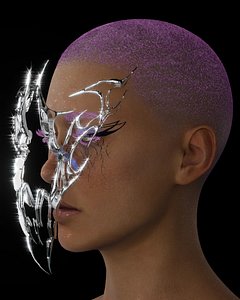 Tribal Wings Chrome type goth grunge y2k