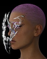 Tribal Wings Chrome type goth grunge y2k