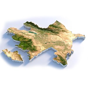 3D Azerbaijan Terrain Map