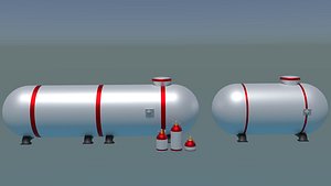 3D shiny gas tank model