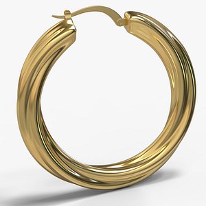 Twisted ring earrings 3D model