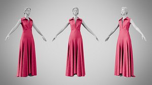 Dress 55 Maroon Flush