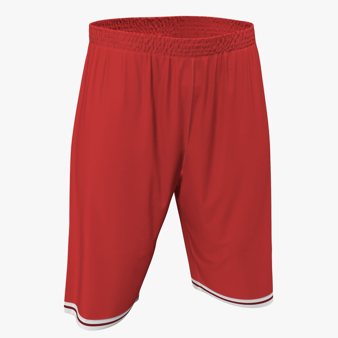 Basketball Shorts Red 3D model preview
