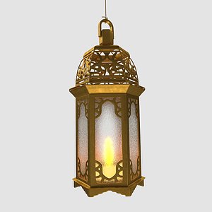 3D Ramadan candle with animated flame model