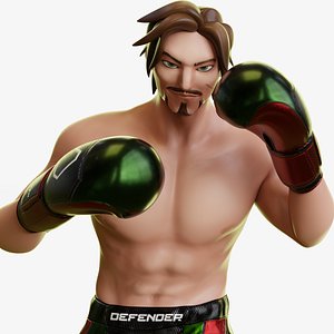Low Poly Boxer - MMA Fighter - Alejandro 3D model