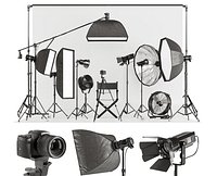 A set of equipment for a photo studio l