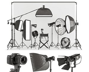 A set of equipment for a photo studio l