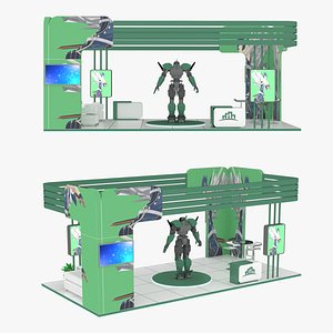 8x4 booth for gaming 3D model
