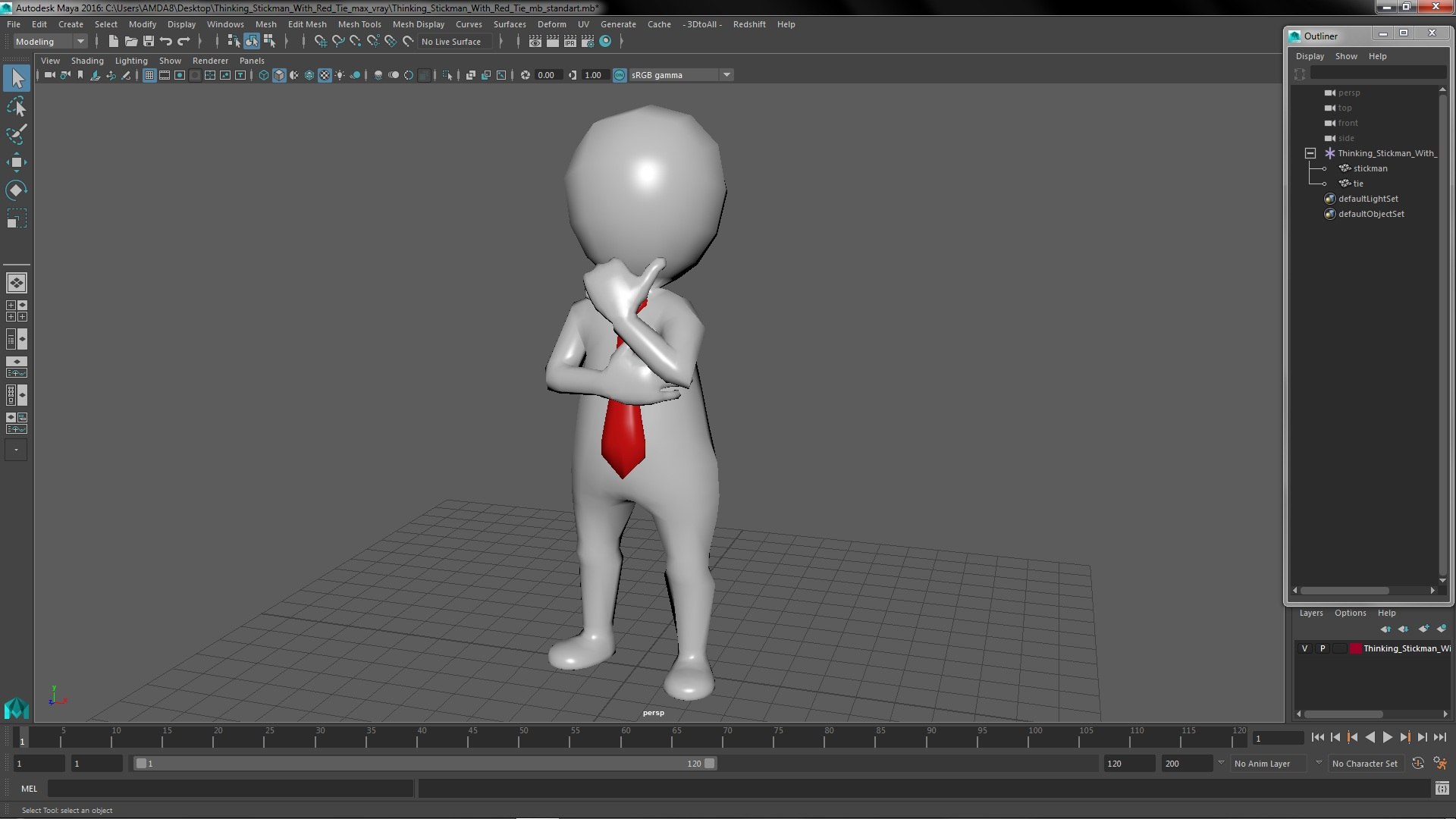 Waving Stickman With Red Tie 3D Model $29 - .3ds .blend .c4d .fbx .max .ma  .lxo .obj .usdz .gltf .upk .unitypackage - Free3D