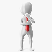 Thinking Stickman With Red Tie