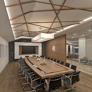 3D office interior conference room model