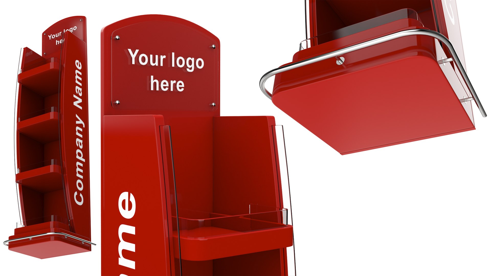 3D Red Floor Display Stand Mockup - TurboSquid 2098278