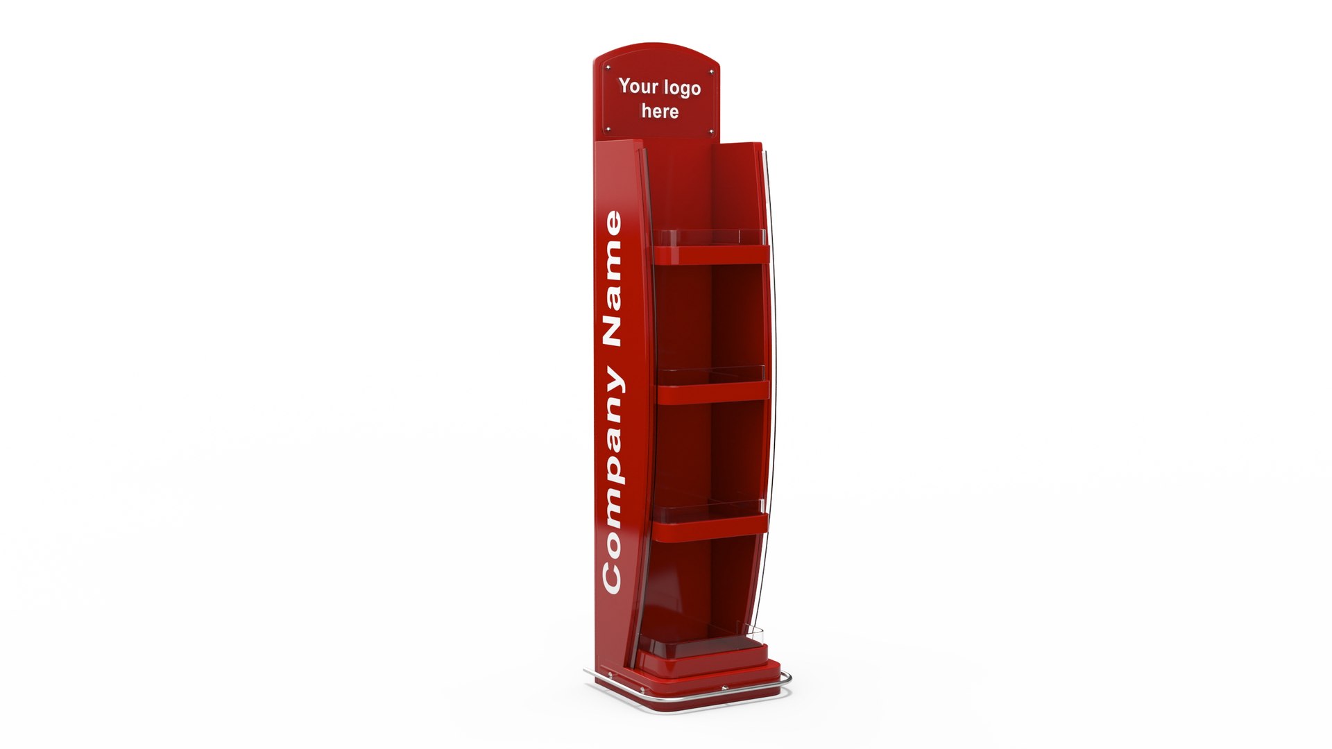 Red Floor Display Stand Mockup 3D model preview
