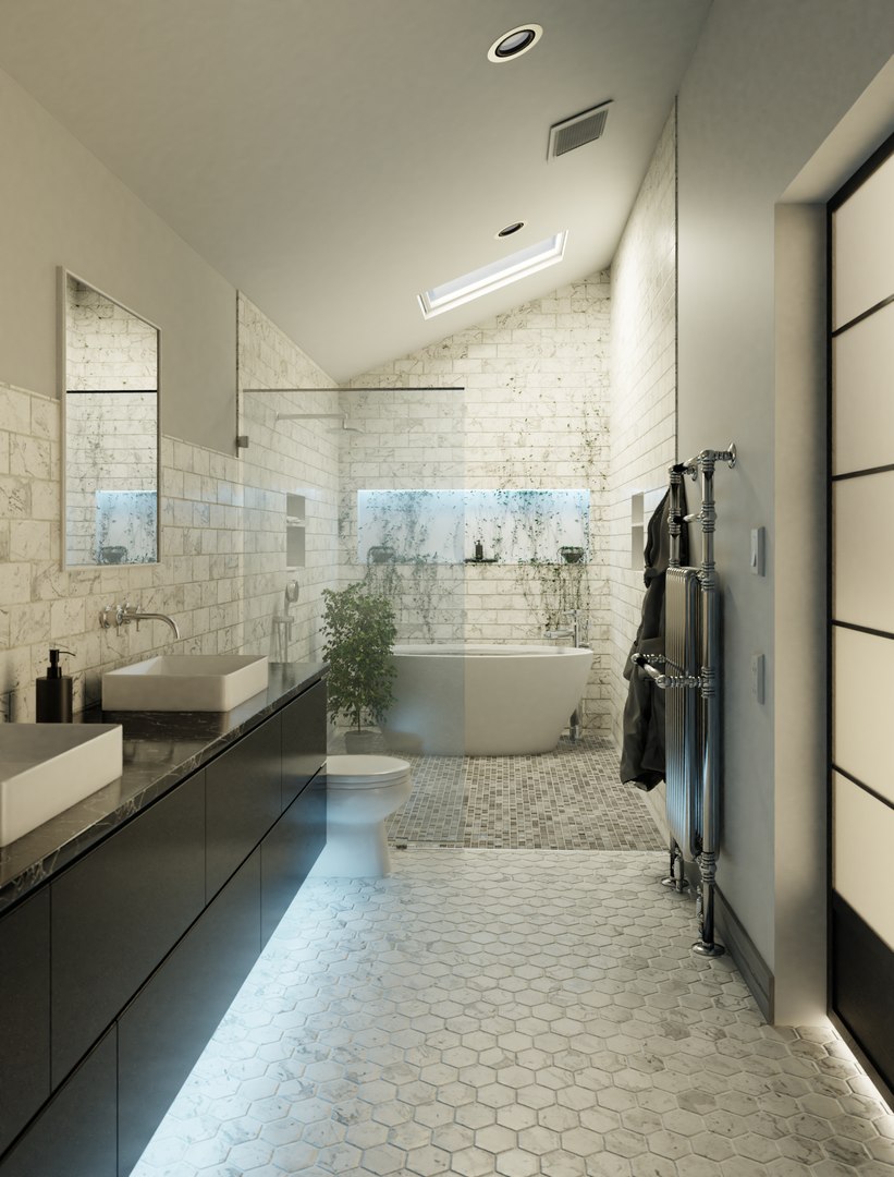 3D Modern Bathroom Model - TurboSquid 1676923