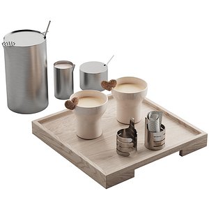 3D model 062 Kitchen decor set DISHES coffee set 01