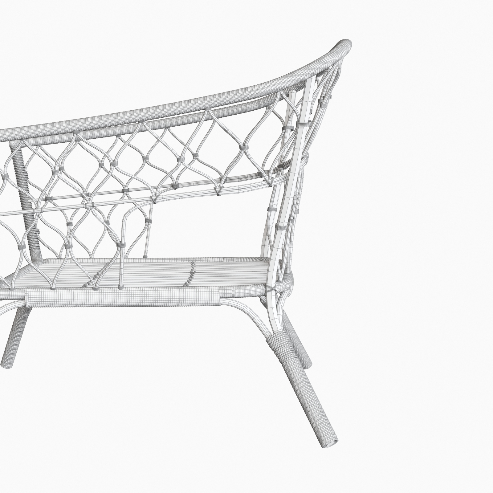 Rattan chair ikea stockholm model TurboSquid 1193358