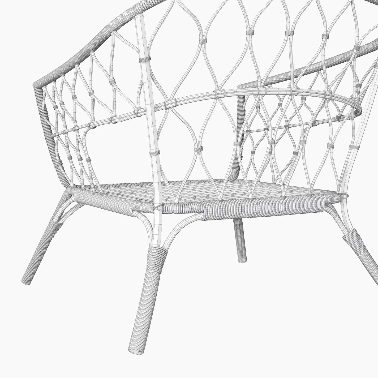 Rattan chair ikea stockholm model TurboSquid 1193358
