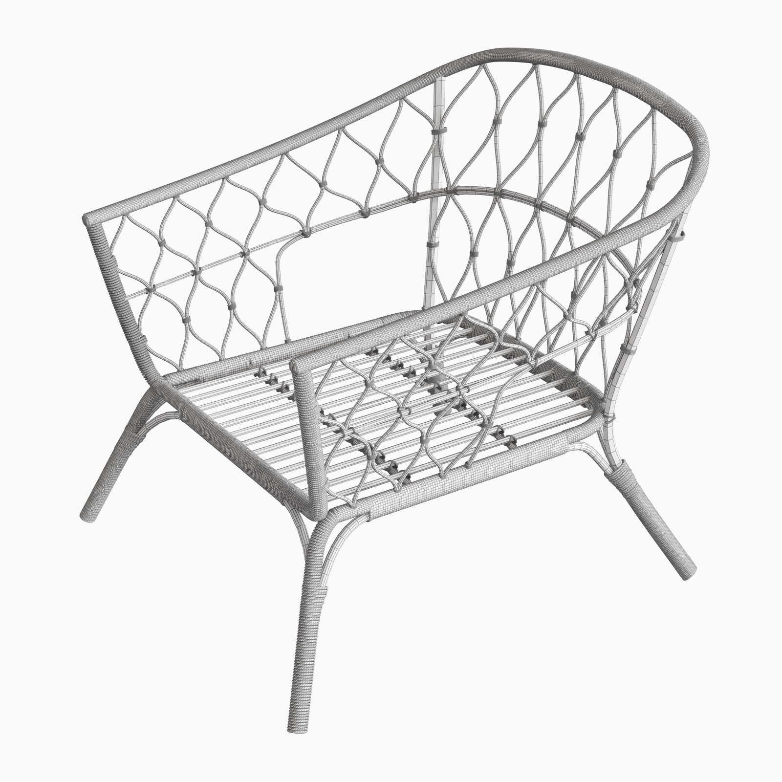 Rattan chair ikea stockholm model TurboSquid 1193358