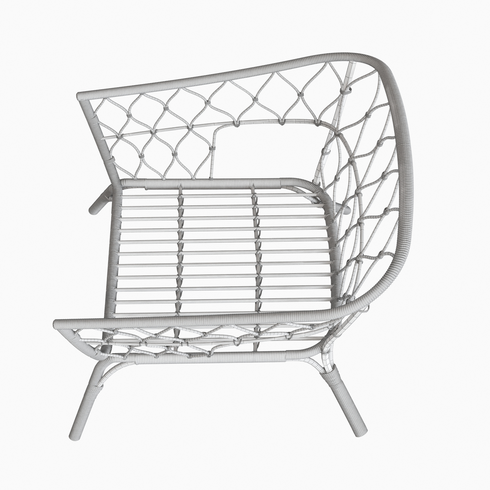Rattan chair ikea stockholm model TurboSquid 1193358