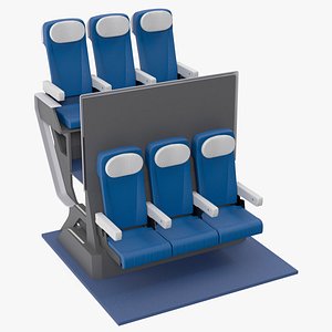 3D Double-Level Passenger Seating Blue