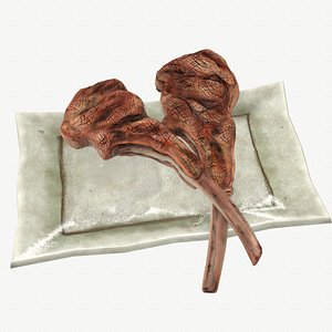 3D grilled lamb chops