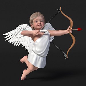 Baby Cupid Rigged for Cinema 4D 3D model
