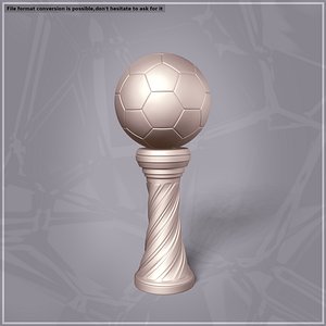 3D Soccer Ball Trophy -- Ready for 3d Printing