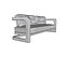Divano moderno con struttura in legno e cuscini beige