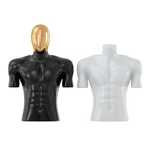 3D model torso black white mannequin