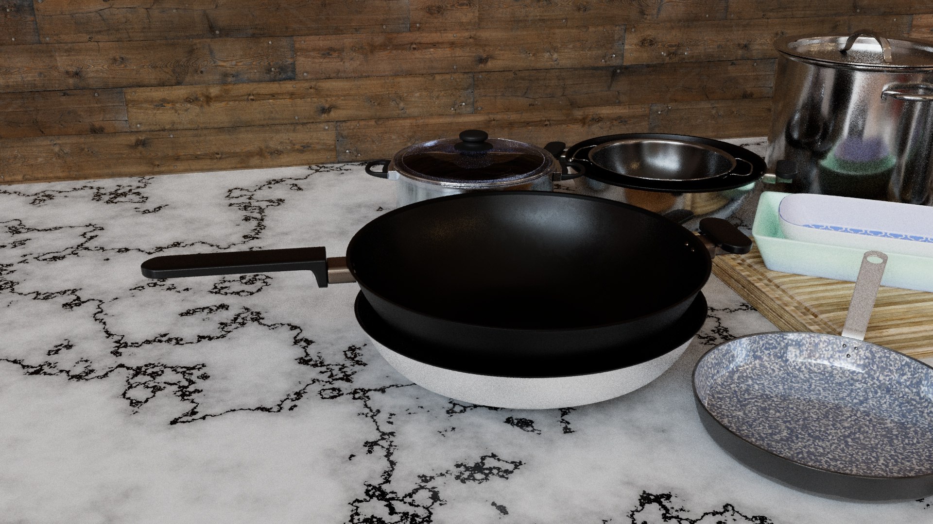 Kitchen Pan Kit 12 Cooking Pot With Uvs And 4k Textures Pbr Model ...