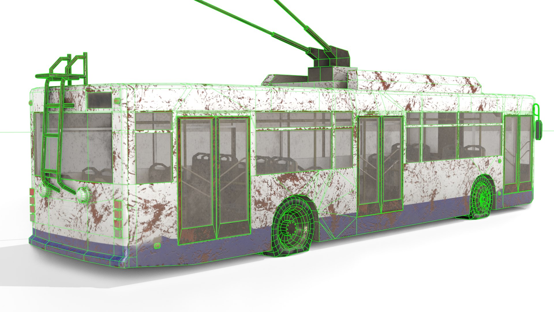 3D Old Rusty Trolleybus Model TurboSquid 1821306
