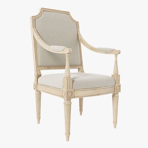3d armchair louis xvi classic