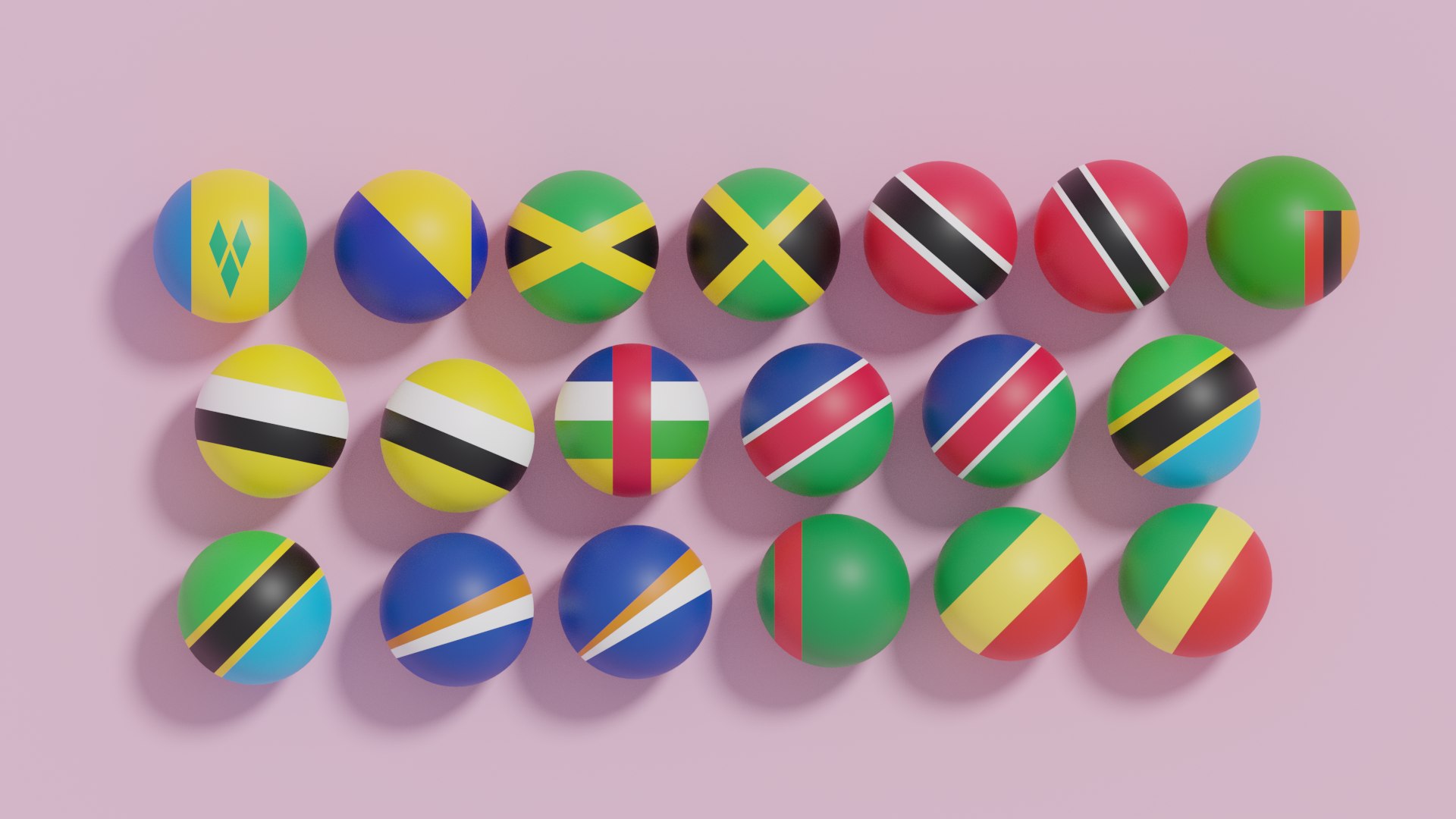 3D Flag Of Ball Collection 4 Model - TurboSquid 1883396