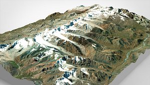 3D Mountain landscape Cholpon Ata Kyrgyzstan