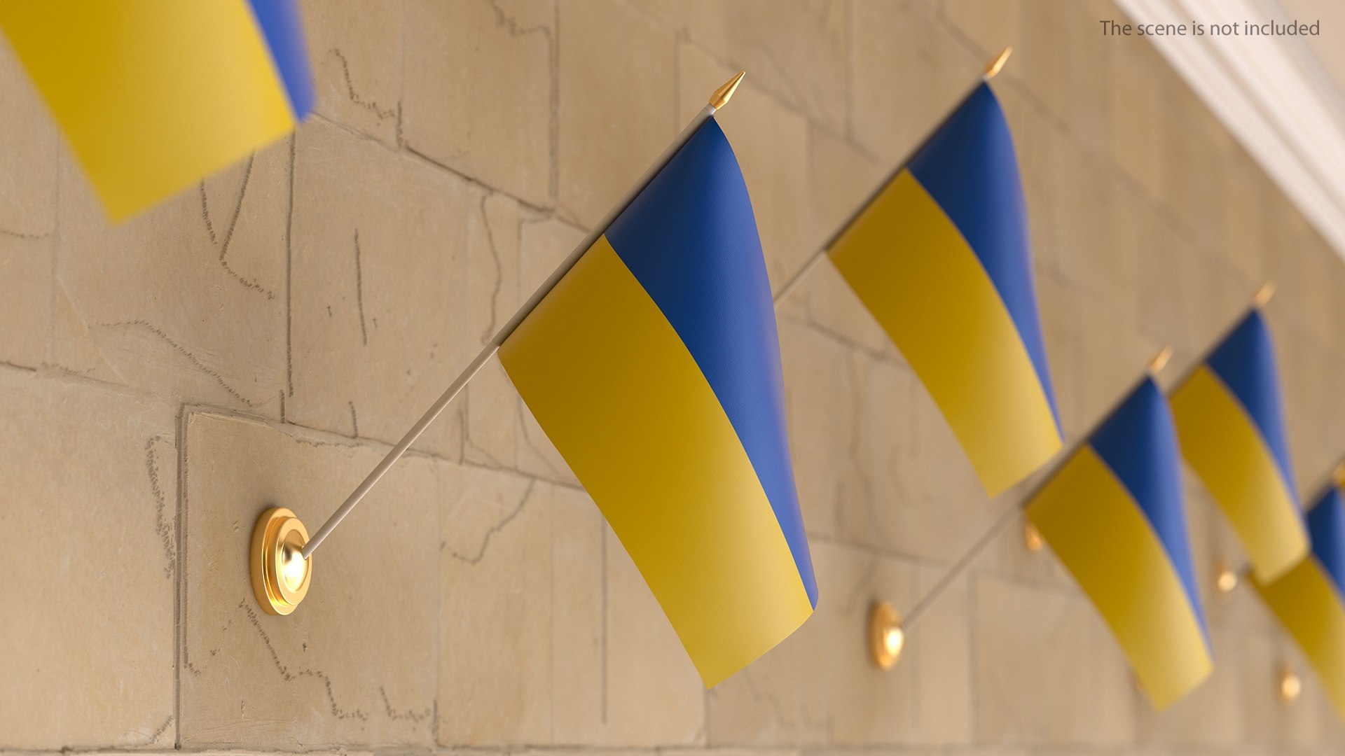 Wall Flag Ukraine 3D model preview