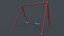 PBR Modular Outdoor Playground Swing Sets A 3D model